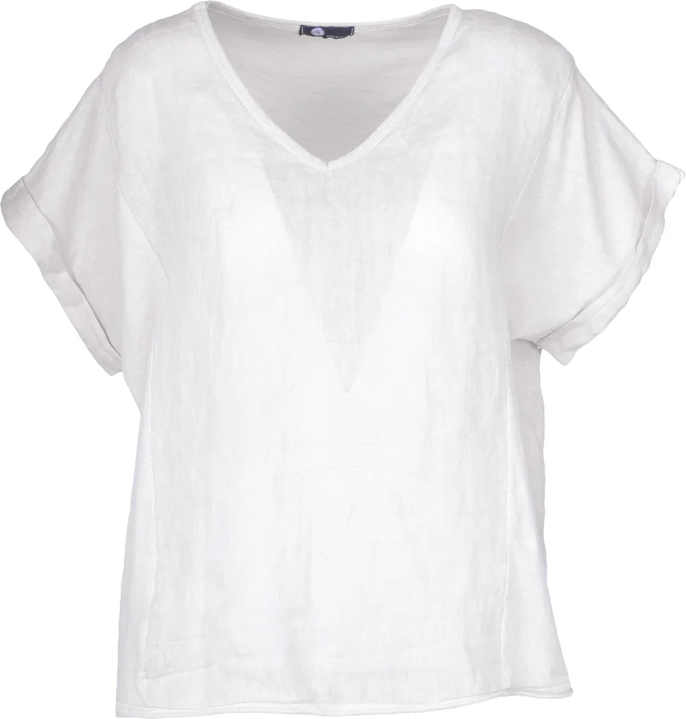 V-Neck Linen Top