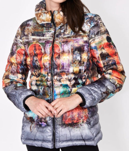 Colourful clearance puffer jacket