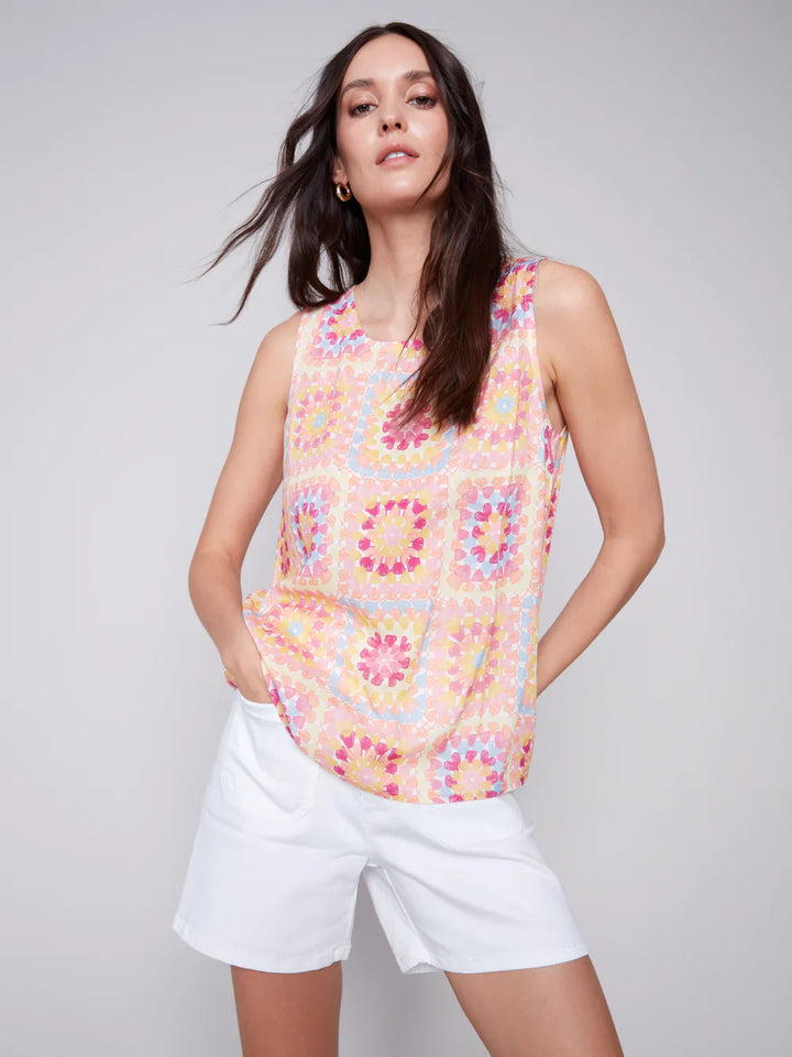 Printed Viscose Sleeveless Top