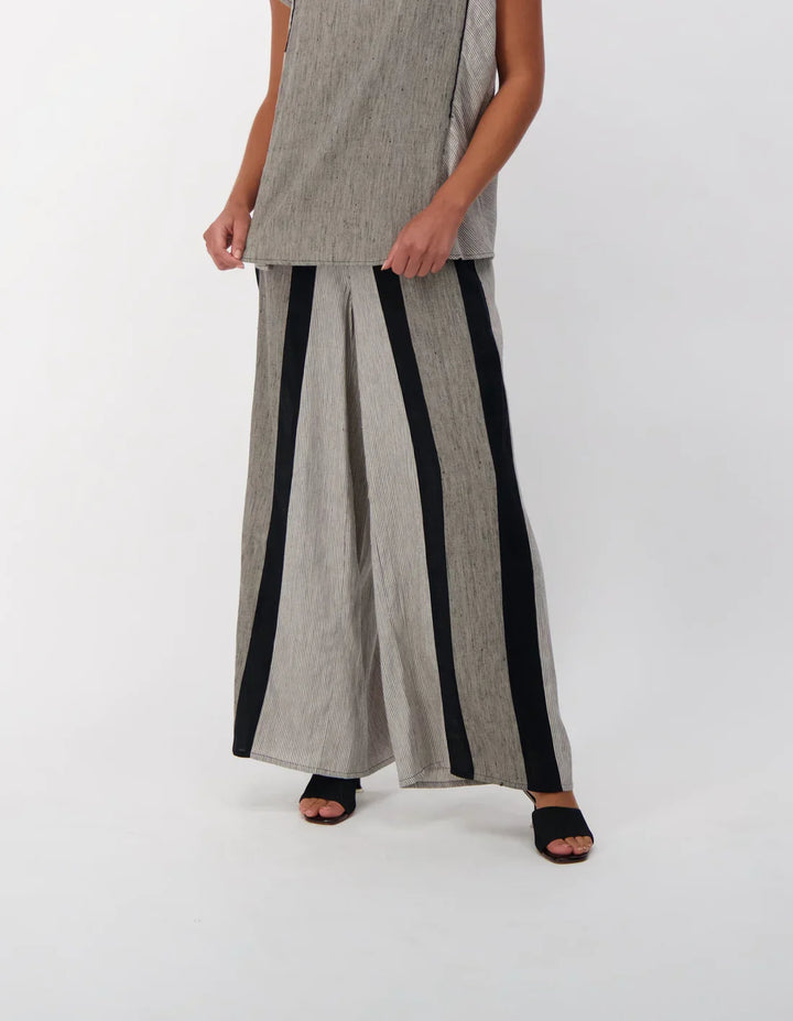 Linen/Cotton Striped Pant