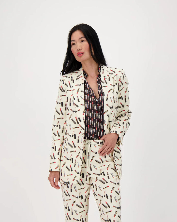 Lipstick Allover Print Blazer