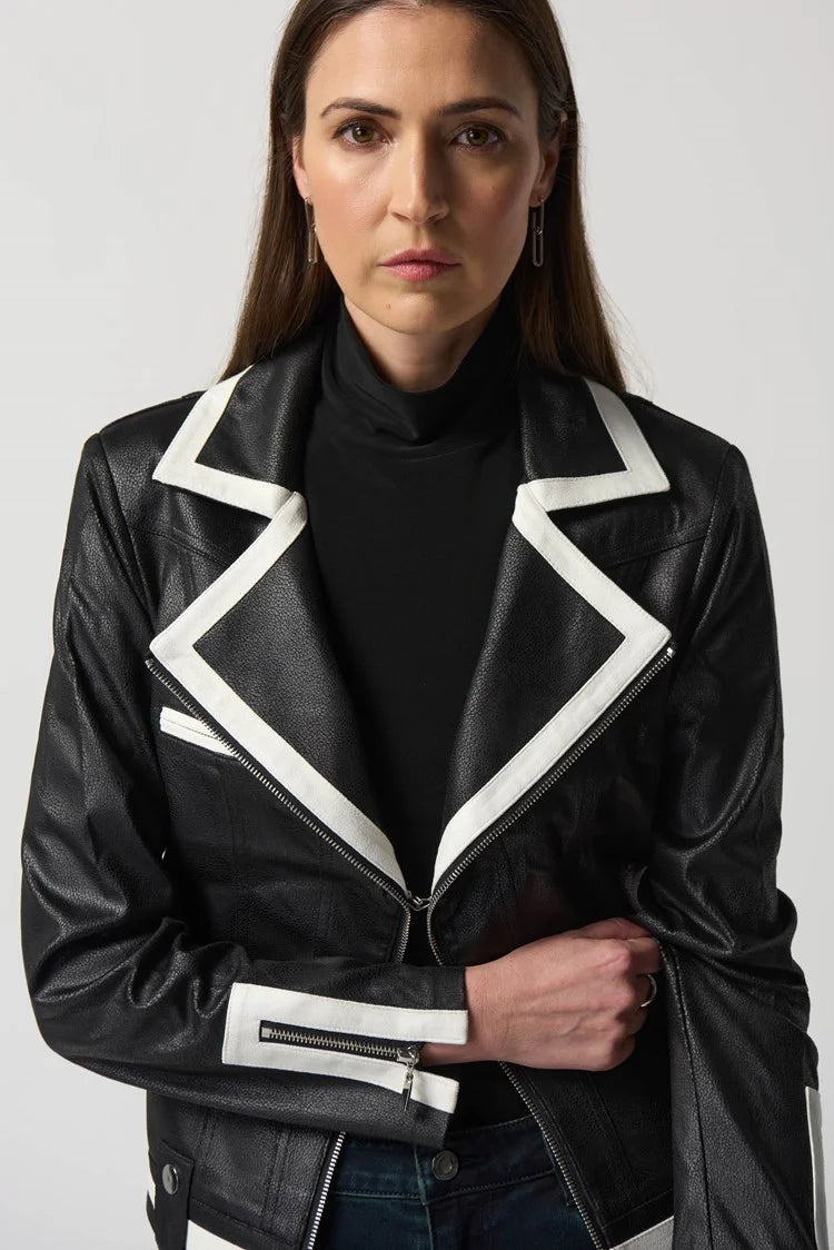 Joseph ribkoff black 2025 and white jacket