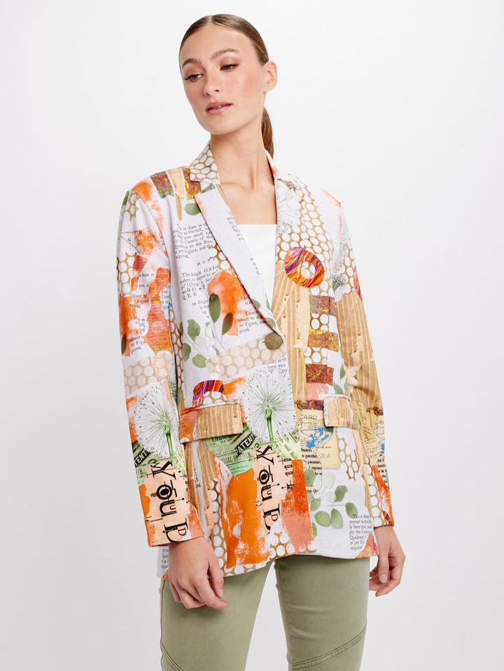 Art Print 1-Button Blazer