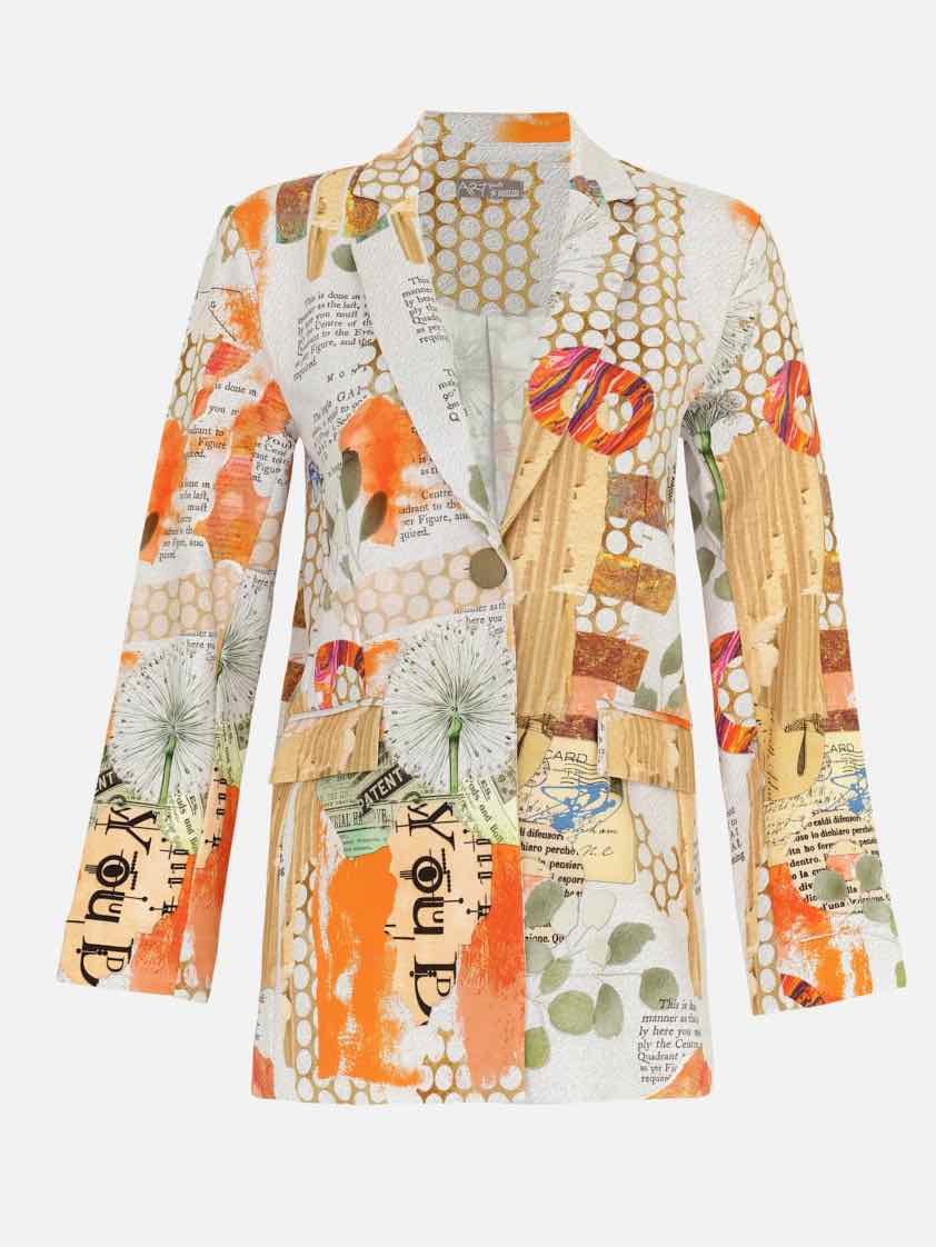 Art Print 1-Button Blazer