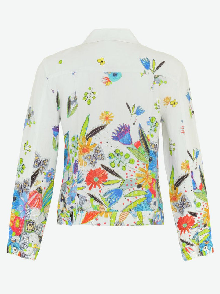 Art Garden Print Baseball Jacket