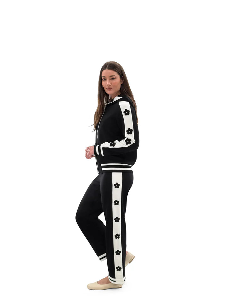 Black White Floral Pant