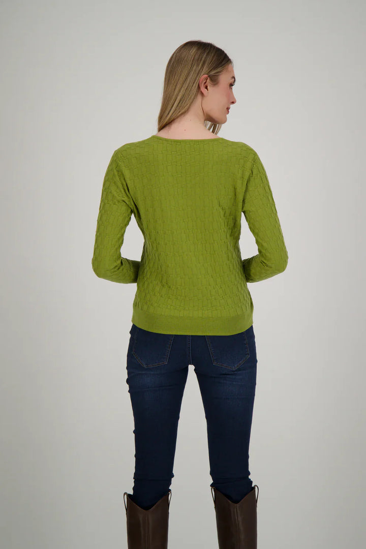 V-Neck Basket Weave Sweater