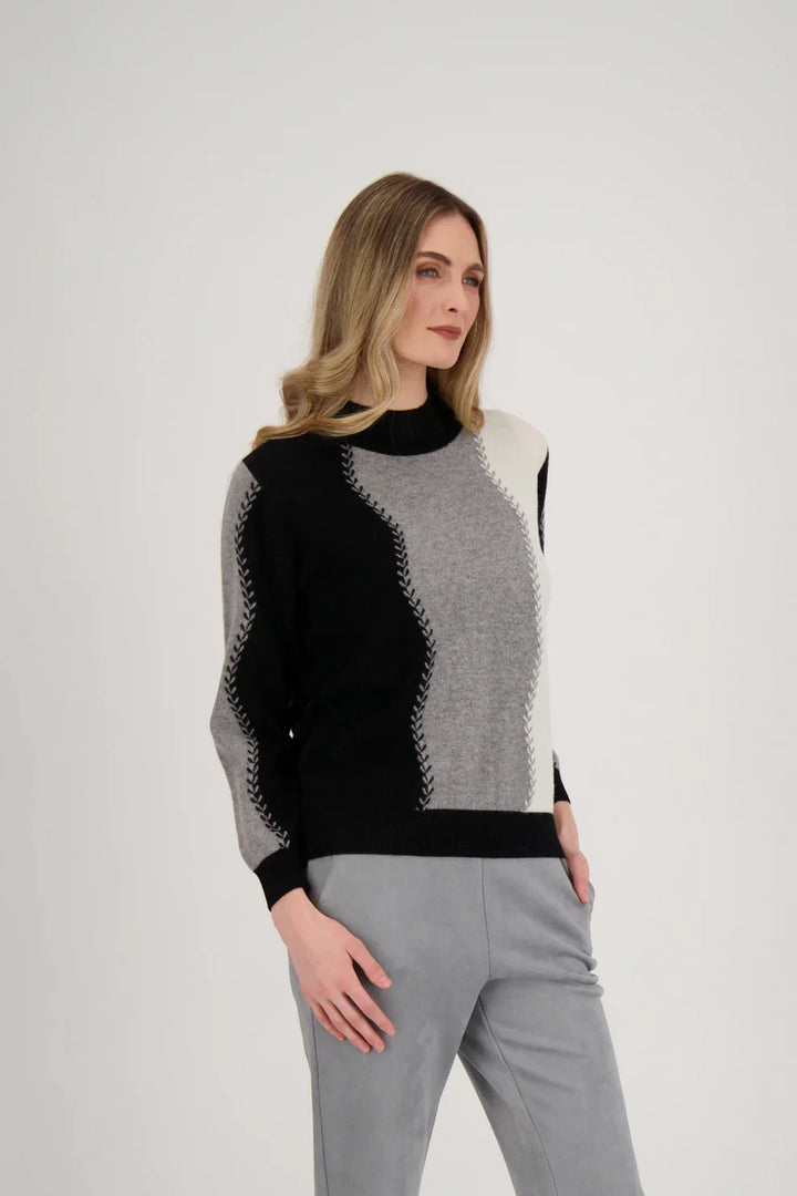 Contrast Waves Sweater