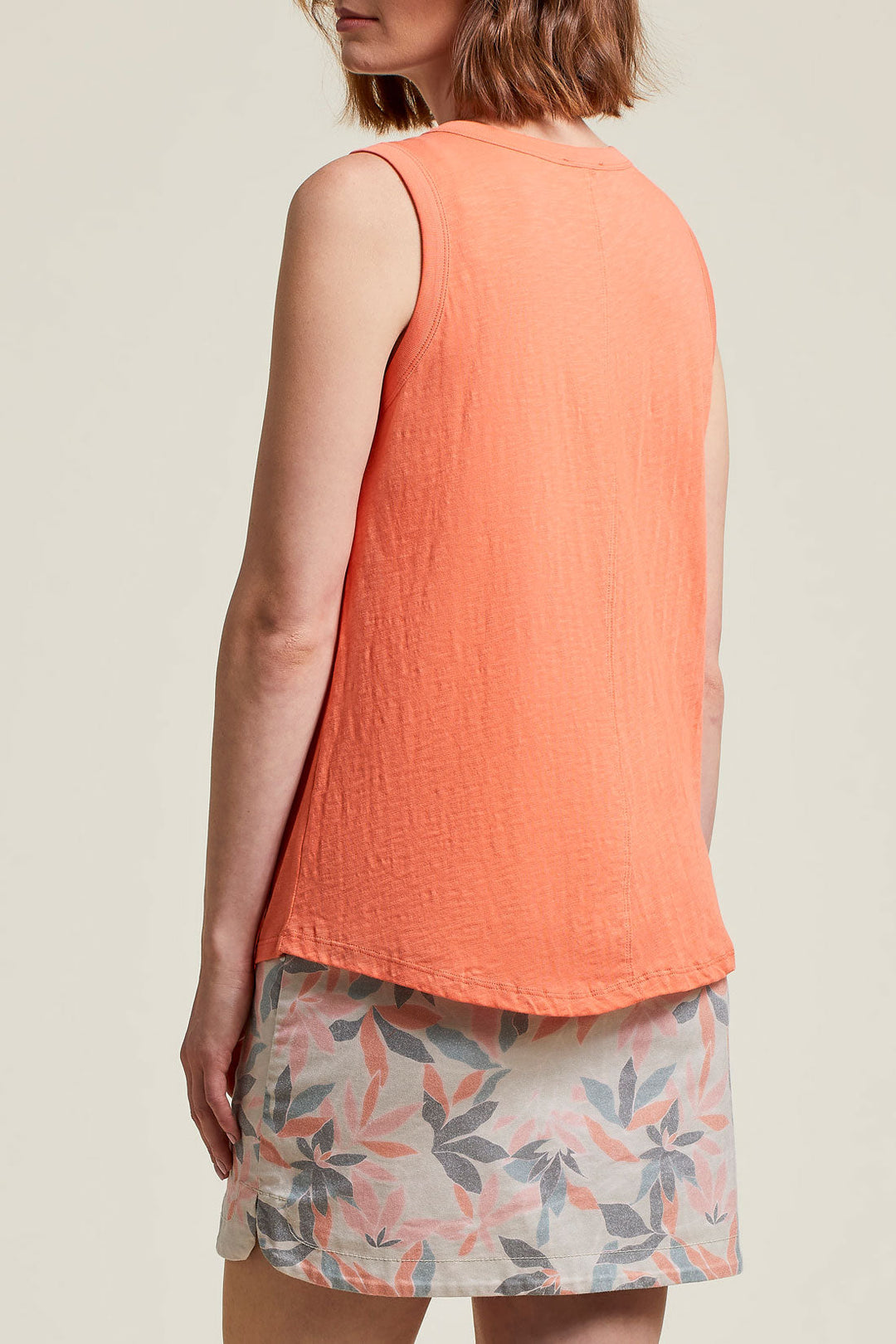 Round Neck Tank Top With Button Detail