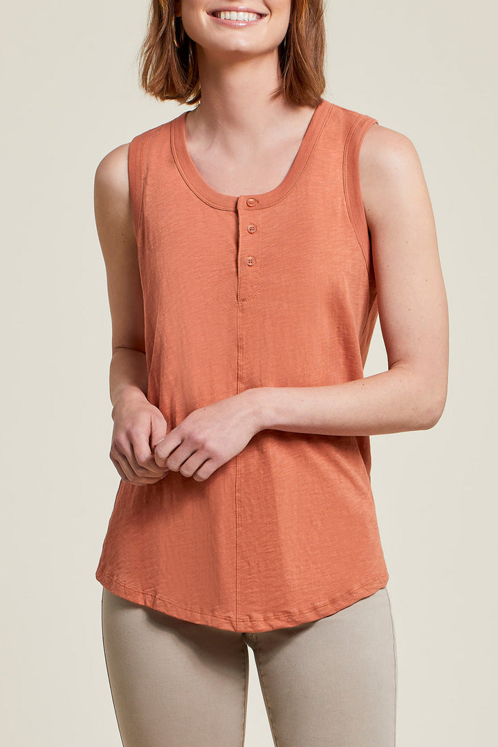 Round Neck Tank Top With Button Detail