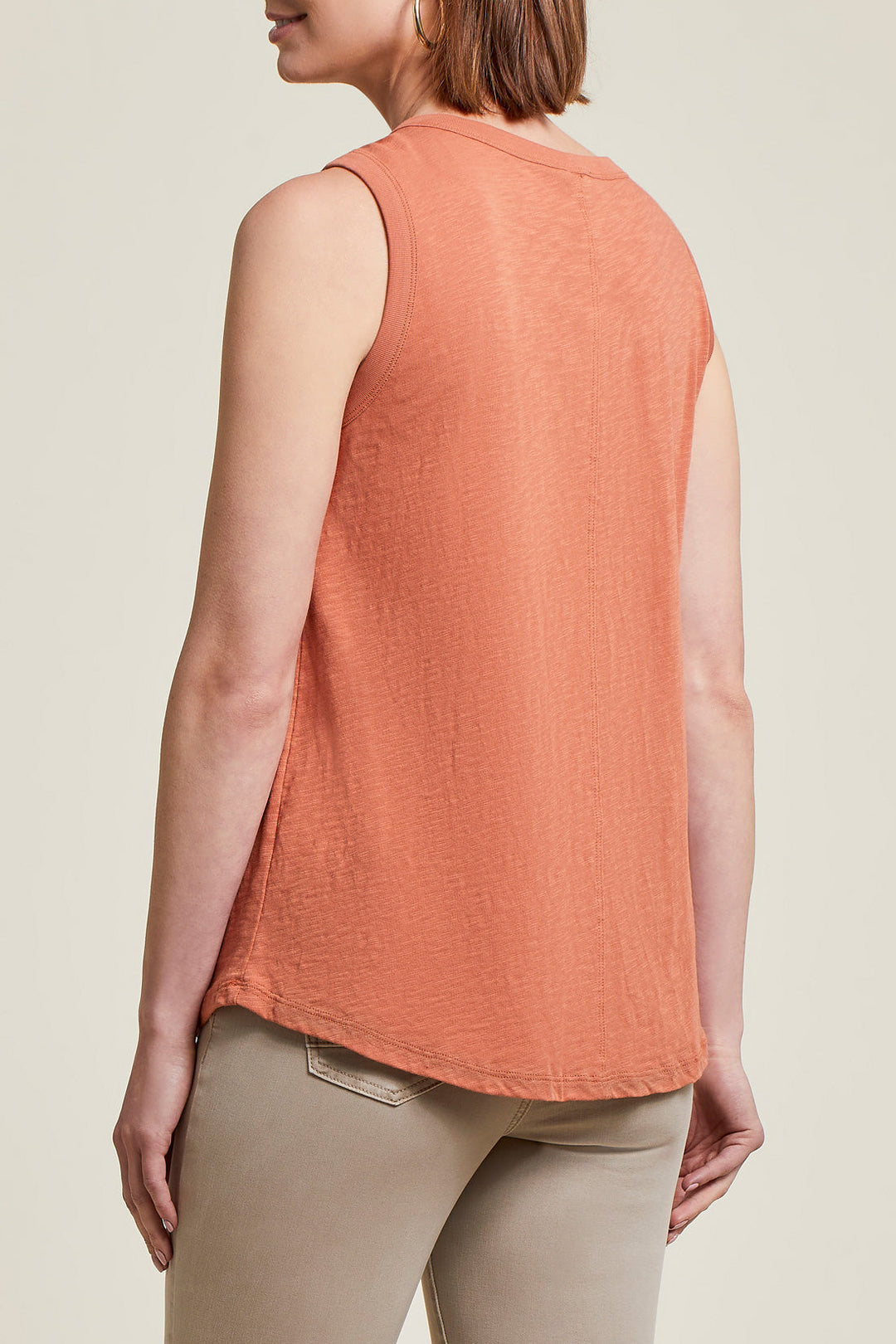 Round Neck Tank Top With Button Detail