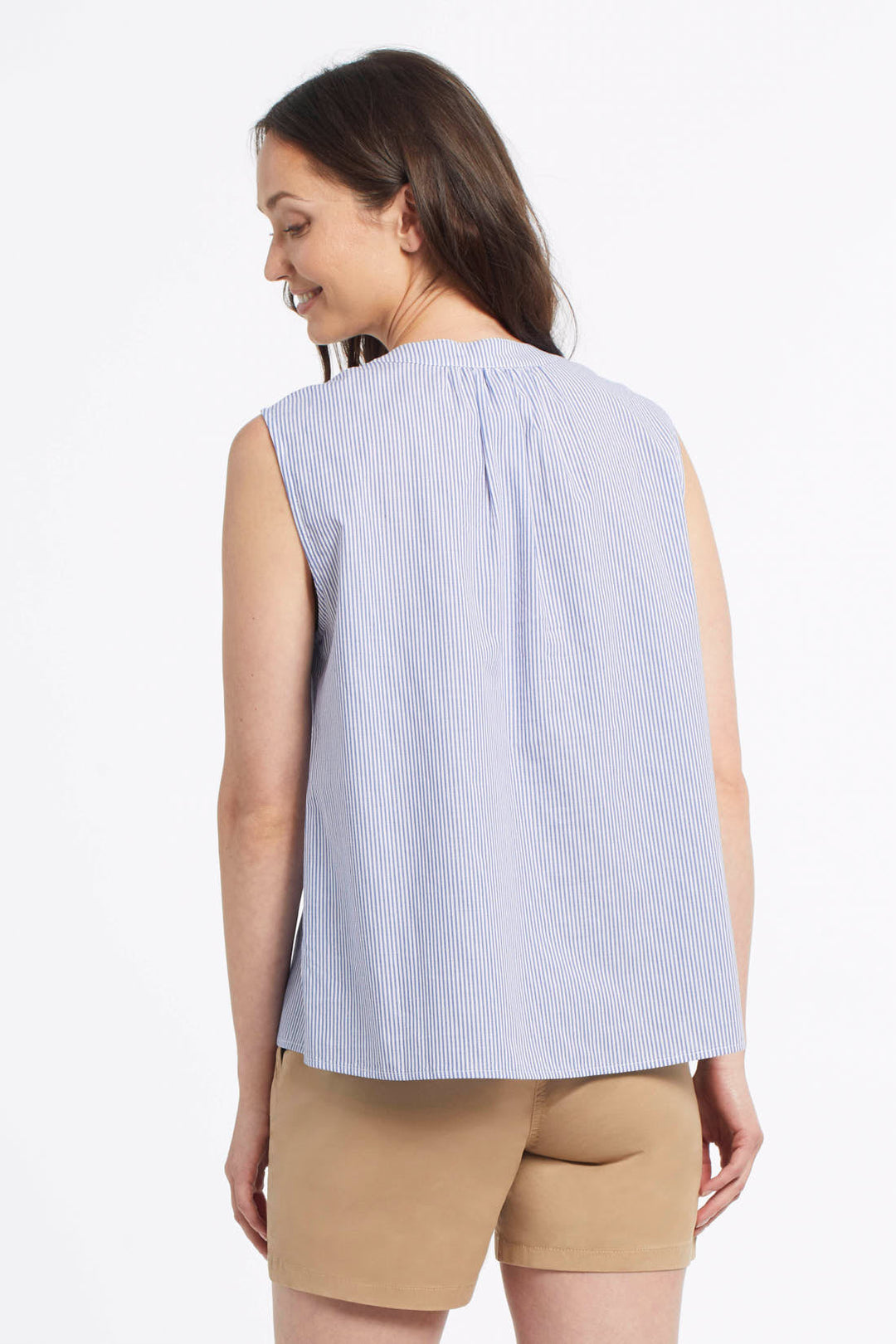 Sleeveless Button Front Top