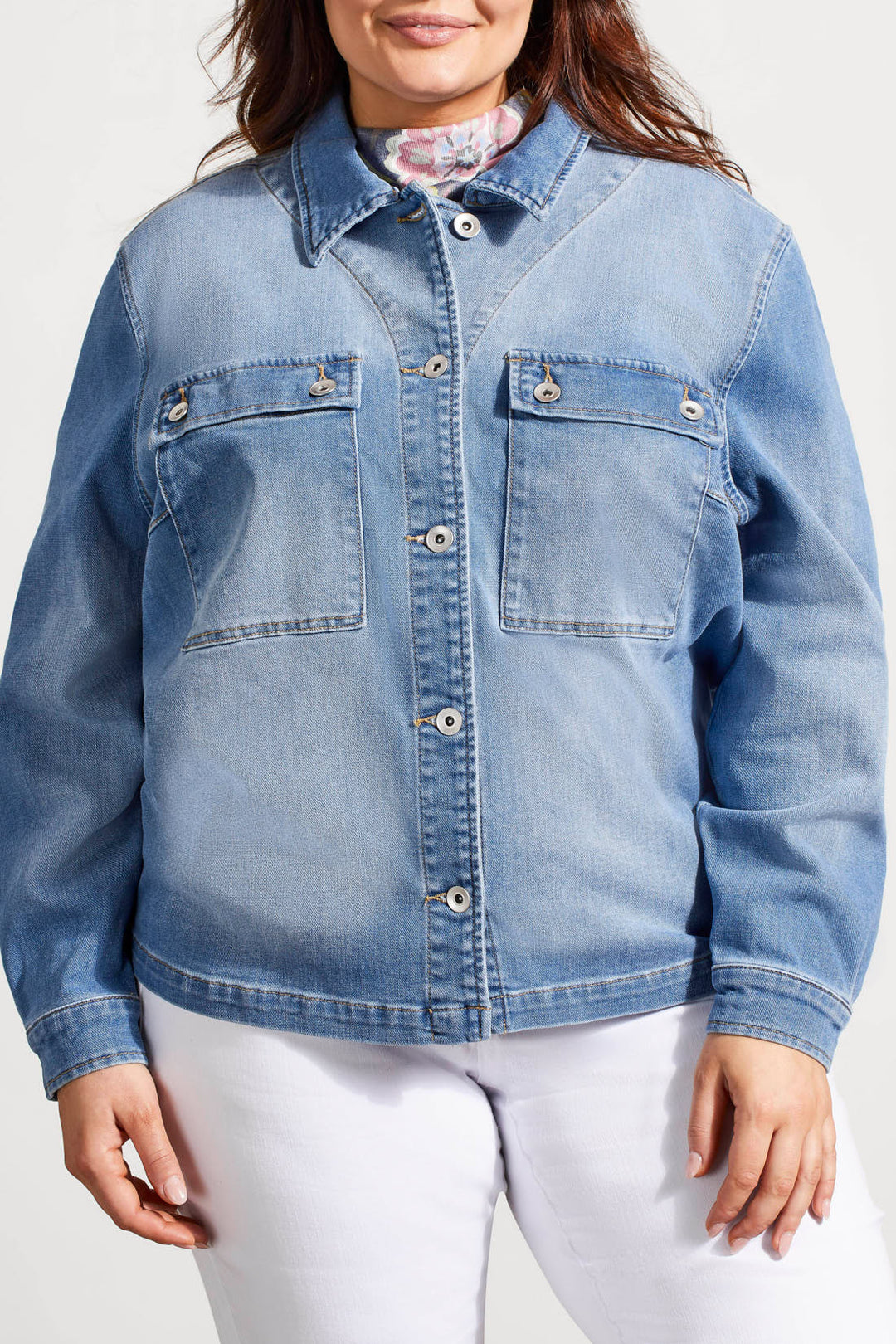 Text Denim Jacket With Pockets