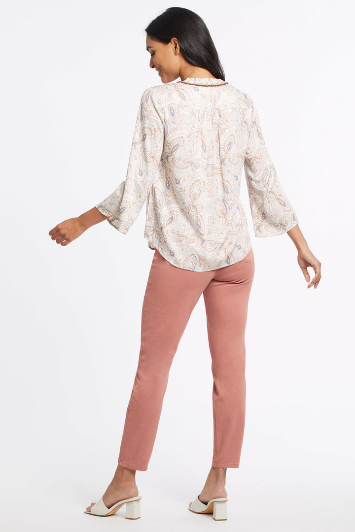 Flowy Blouse With Neck Bead Detail