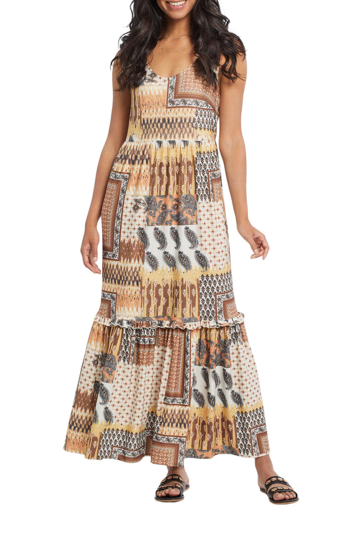 Printed Crepe Sleevelss Maxi Dress