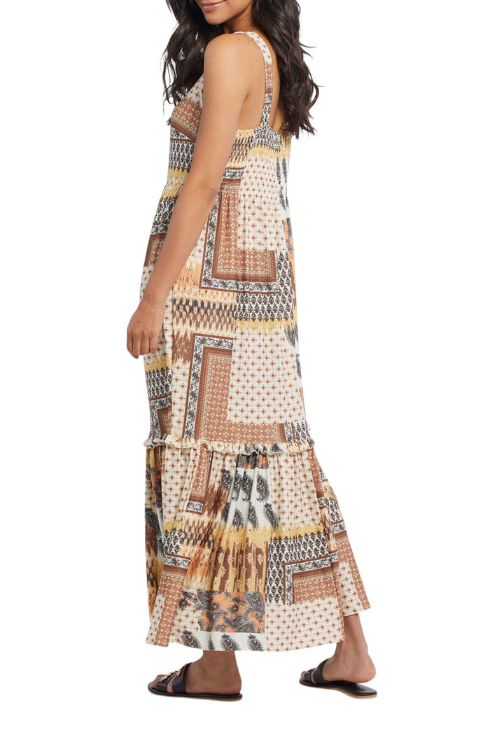 Printed Crepe Sleevelss Maxi Dress