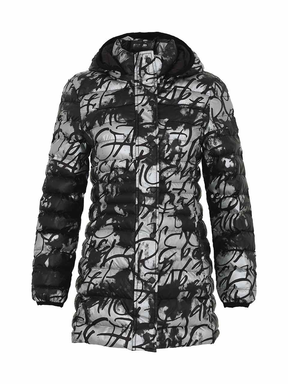 Print Long Puffer Coat