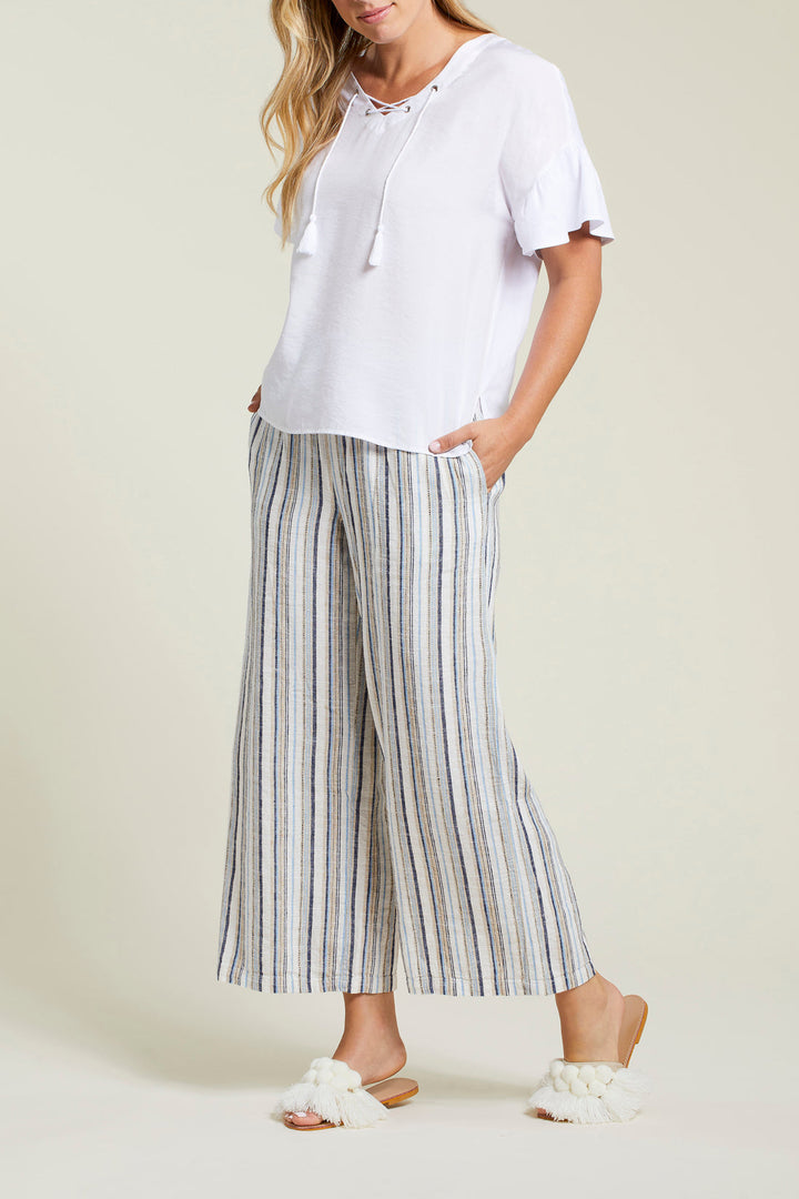 Wide-Leg Crop Pant With Drawstring