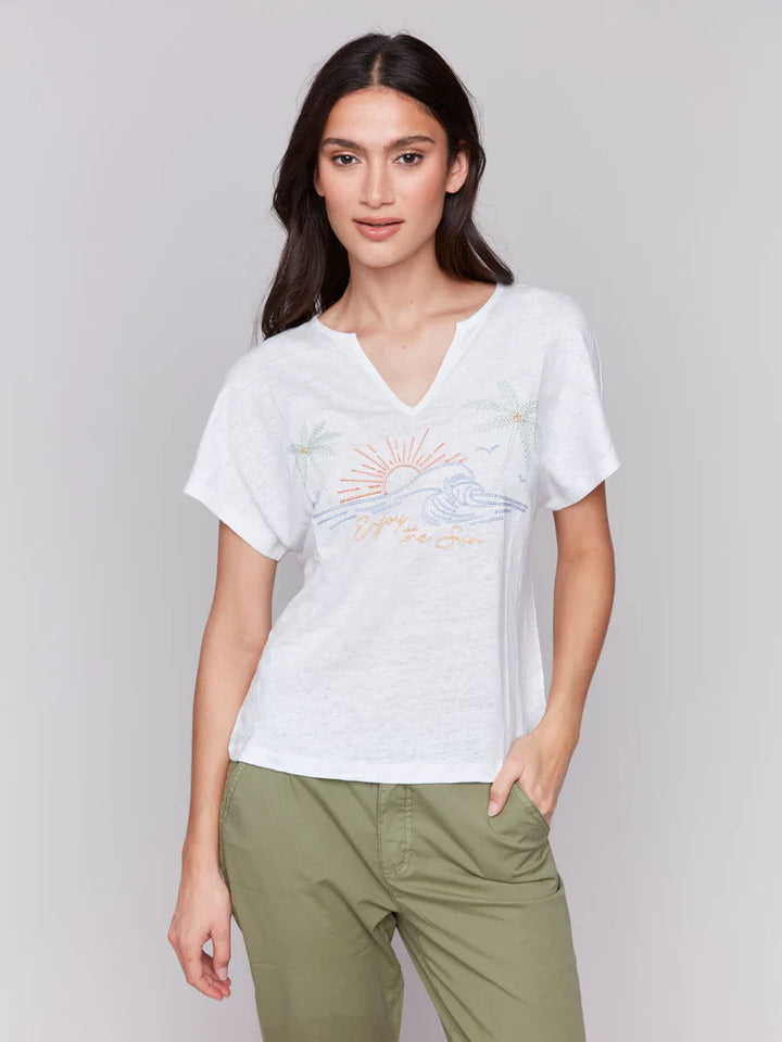 Short Sleeve Linen Jersey Top
