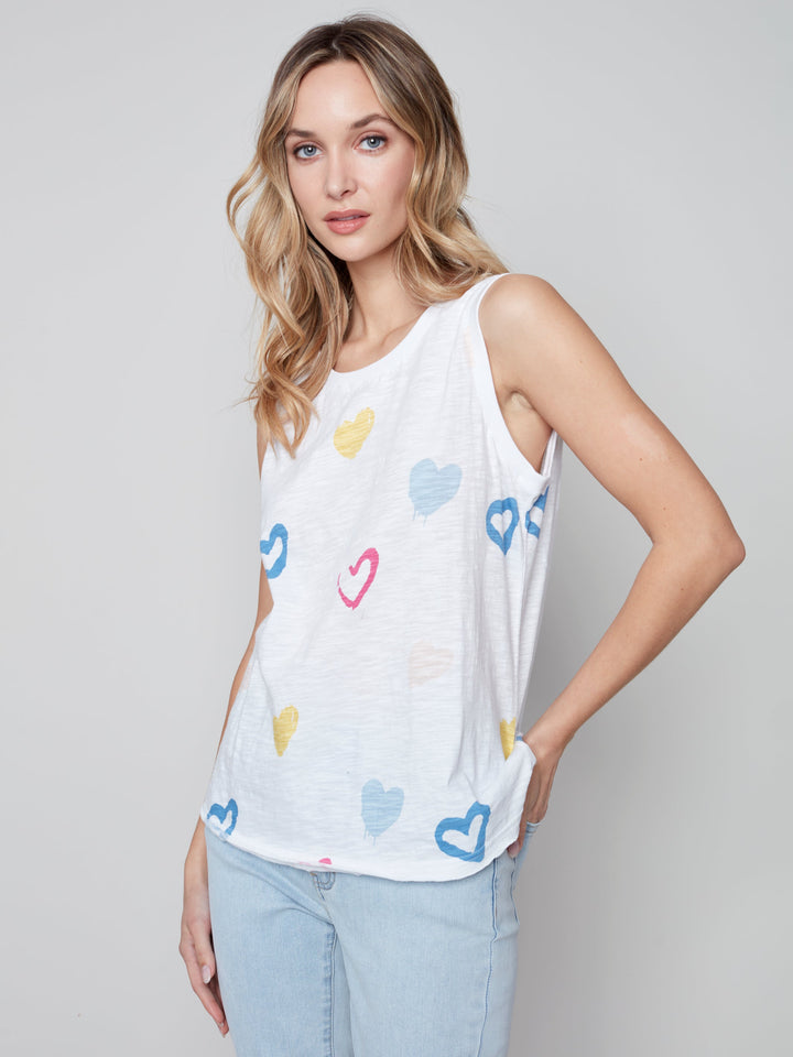 Sleeveless Printed Cotton Top