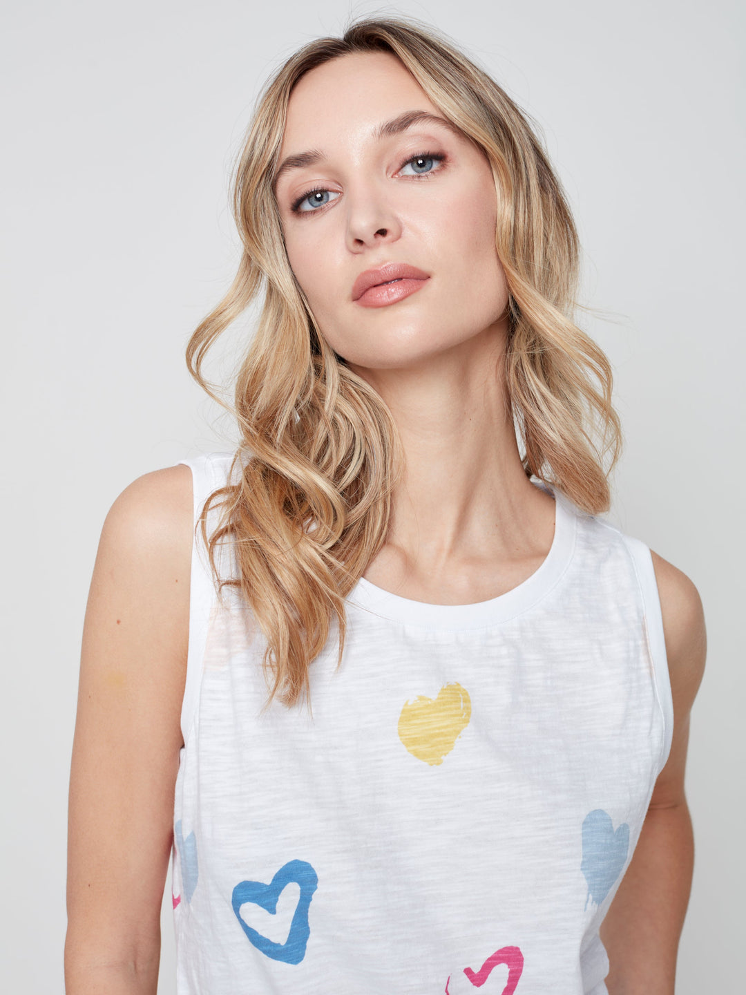 Sleeveless Printed Cotton Top