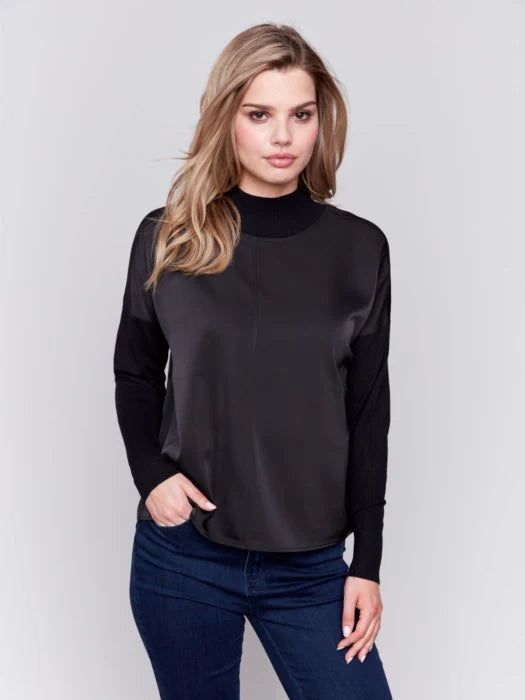 Satin Knit Combo Top