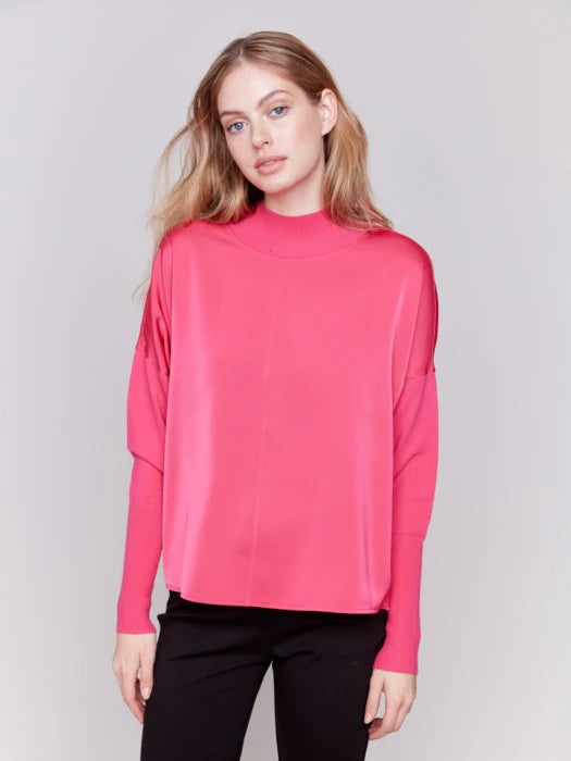 Satin Knit Combo Top