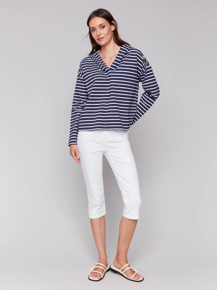 Striped Baby Terry Long Sleeve Top