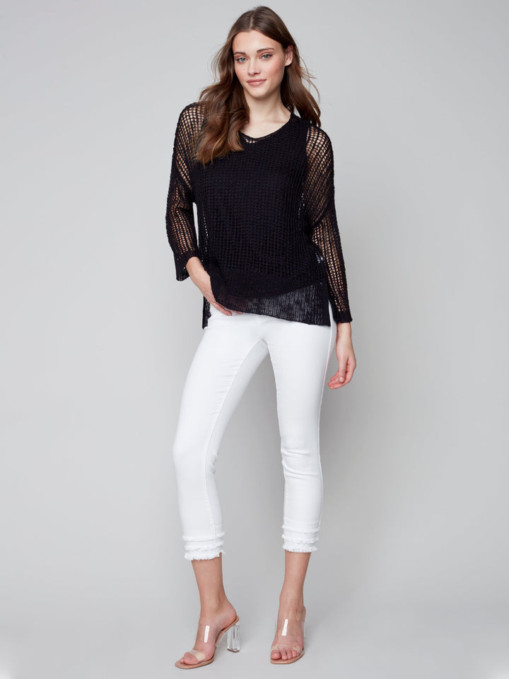 Long Sleeve Sweater With Hem Detail