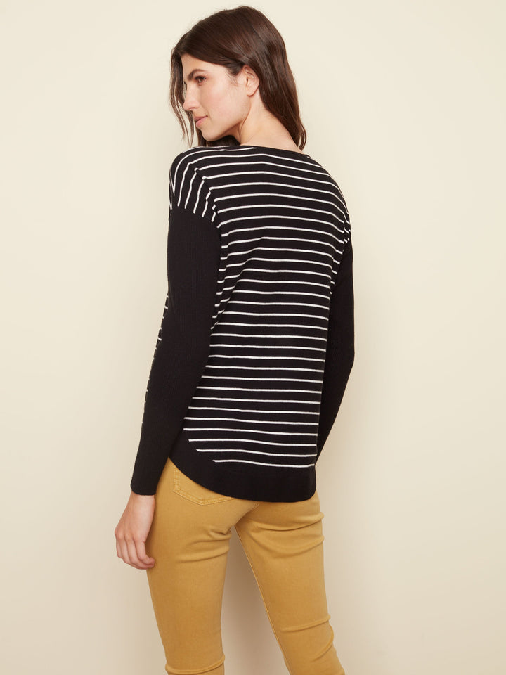 Stripe Rounded Bottom Sweater