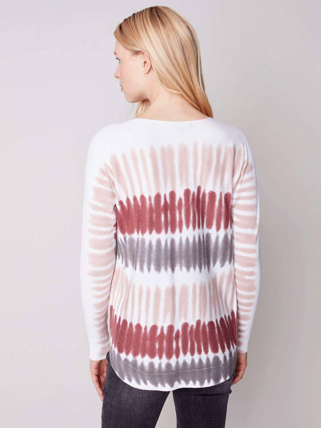 Plush Printed Knit Long Sleeve Top