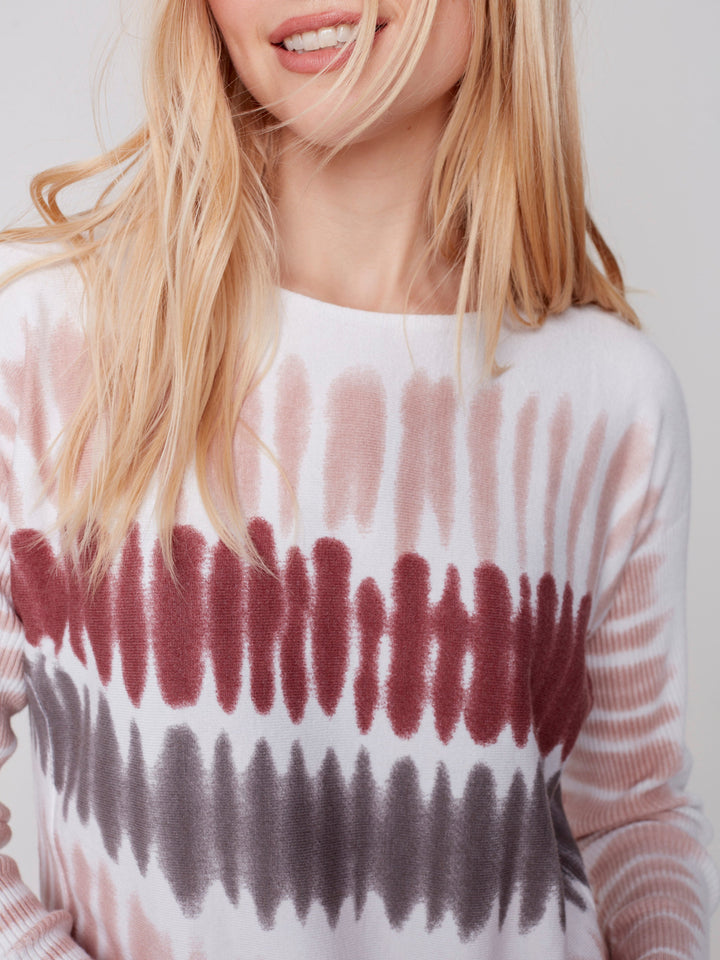 Plush Printed Knit Long Sleeve Top