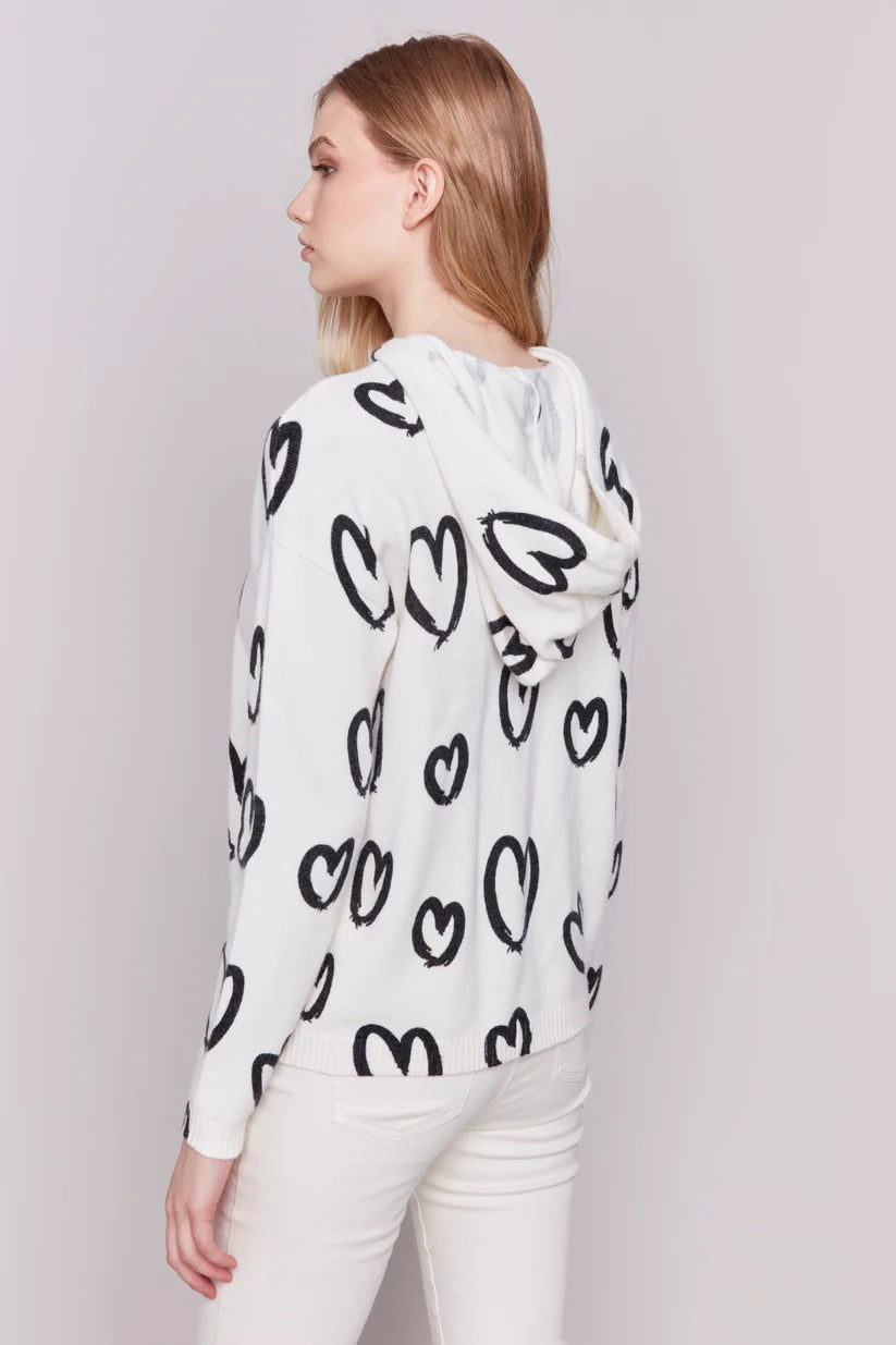 Printed Hearts Hoodie