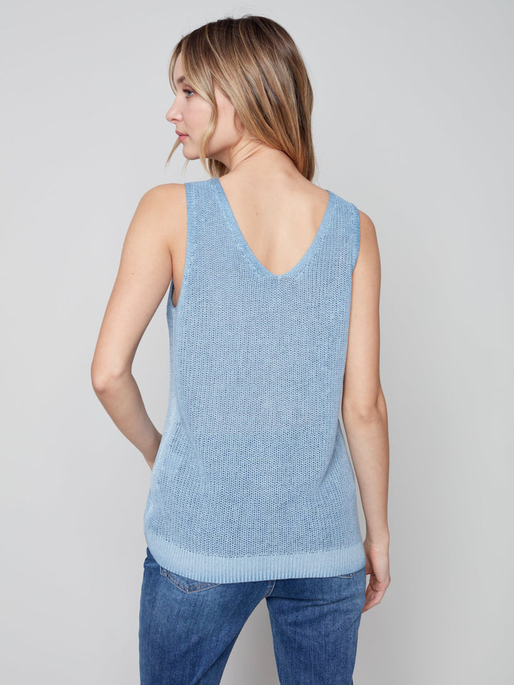 Sleeveless V-Neck Linen Top