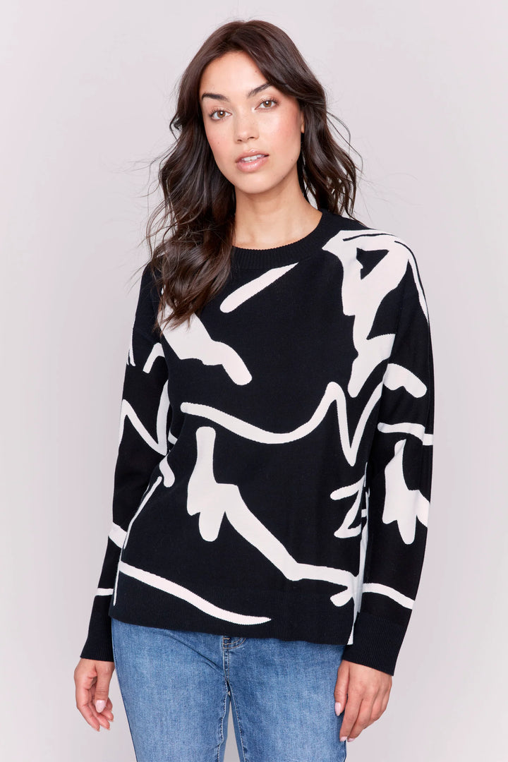 Print Ottoman Stitch Sweater