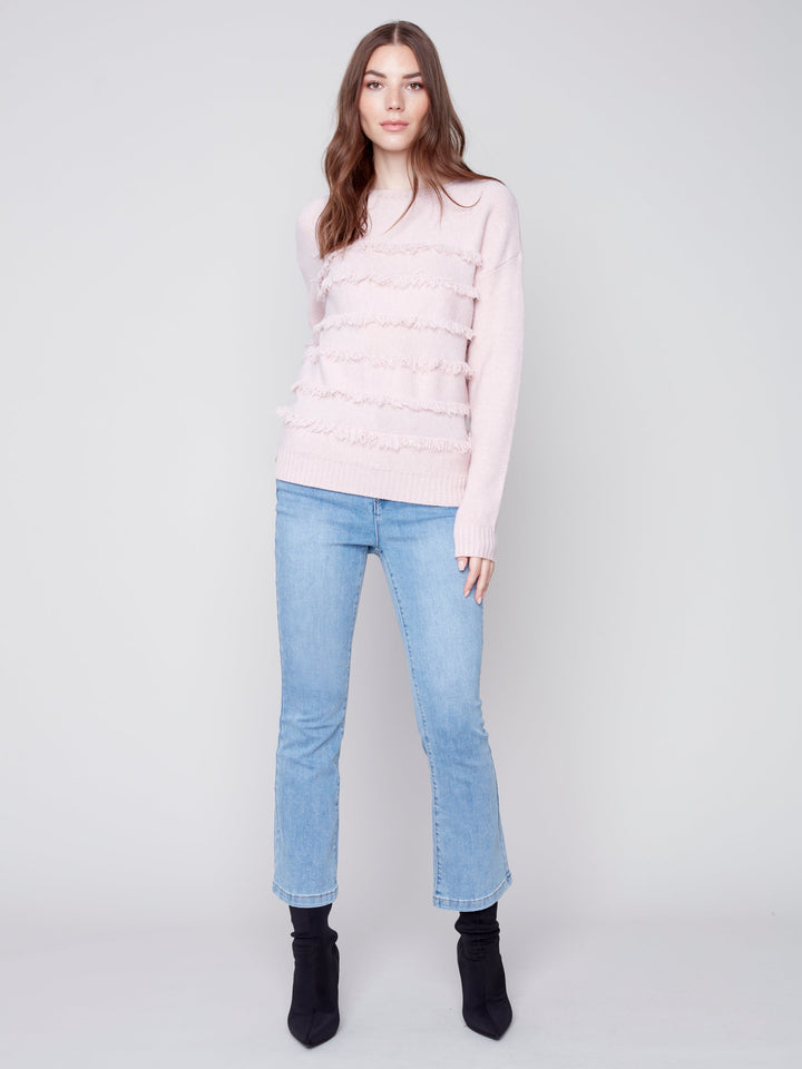 Super Plush Knit Striped Long Sleeve Top