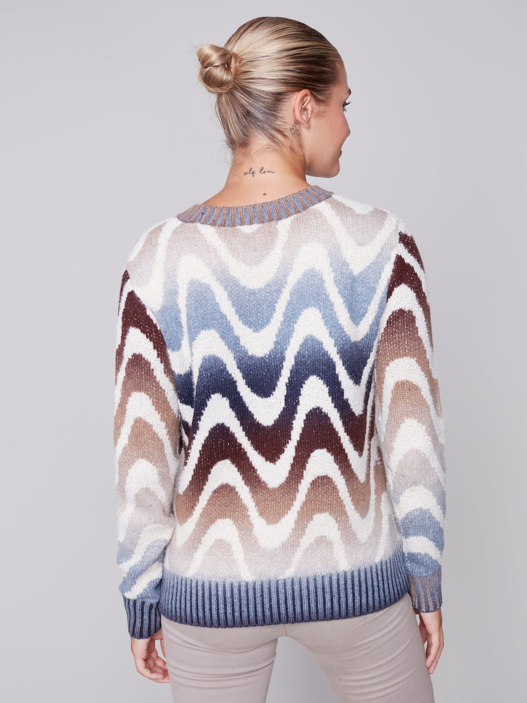 Space Due Knit Long Sleeve Top