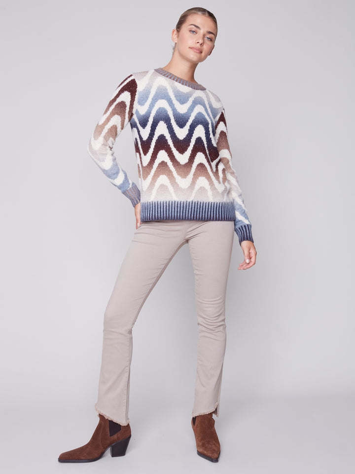 Space Due Knit Long Sleeve Top