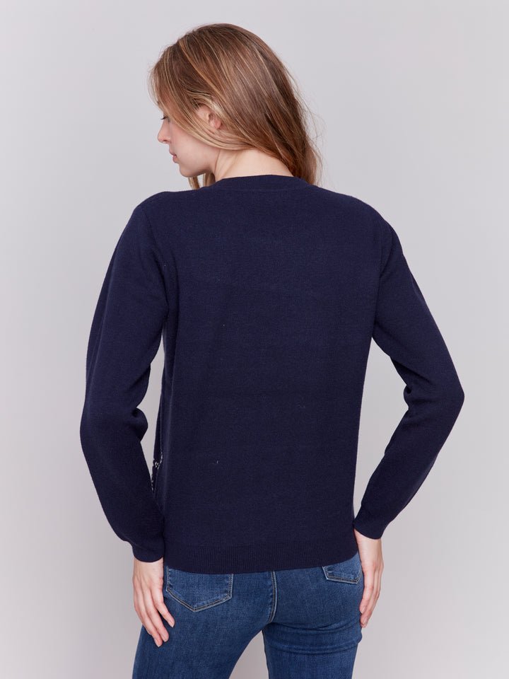 Mock Neck Ribbed Fine-Knit Sweater