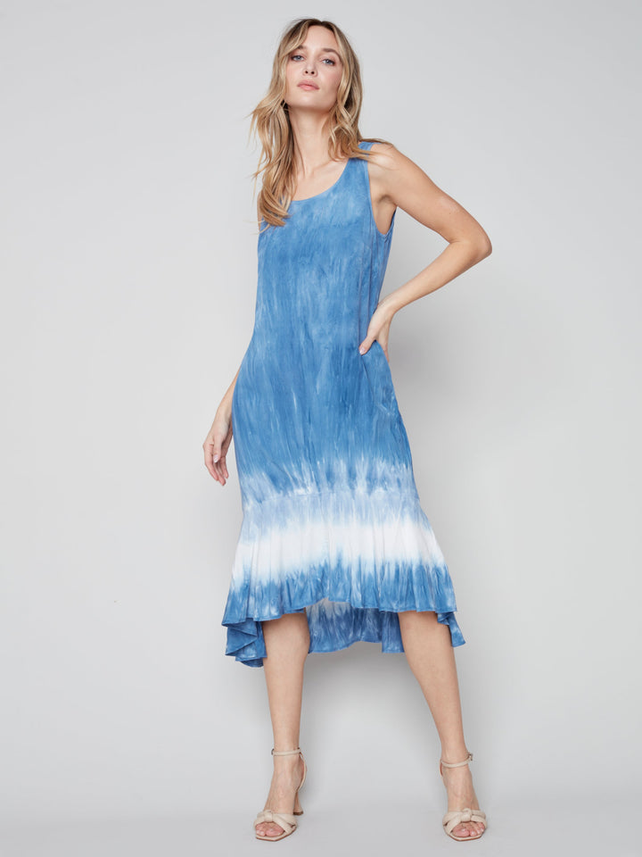 Sleeveless Tie Dye HiLo Maxi Dress