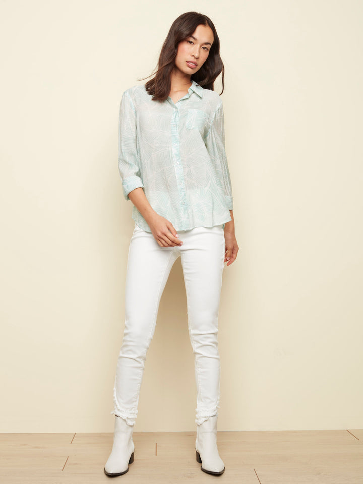 Lightweight Long Sleeve Button Blouse