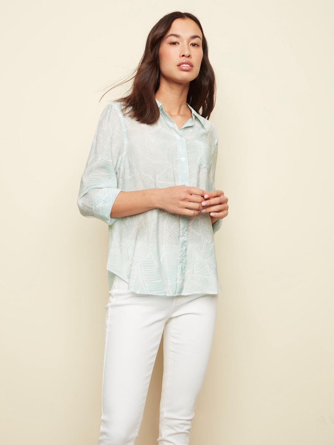 Lightweight Long Sleeve Button Blouse