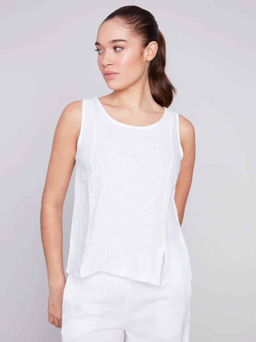 Sleeveless Crisp Linen Top