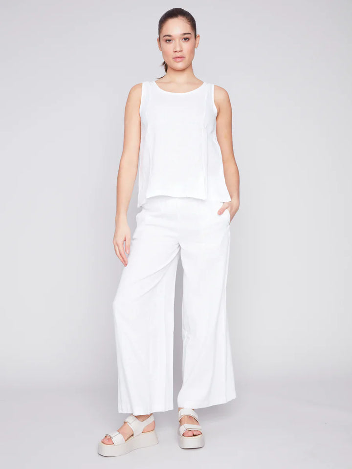 Sleeveless Crisp Linen Top