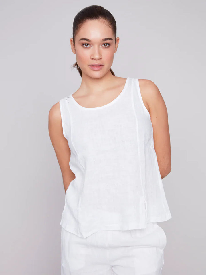 Sleeveless Crisp Linen Top