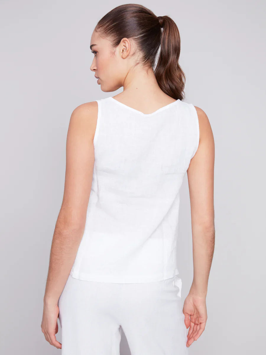 Sleeveless Crisp Linen Top