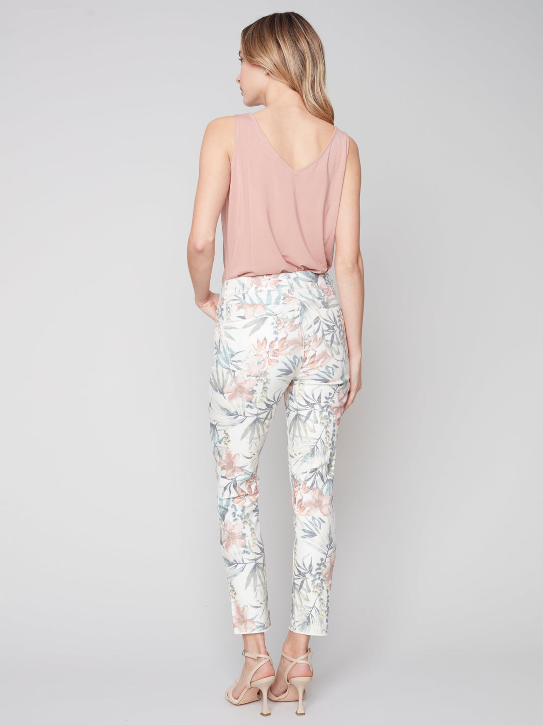 Printed Twill Front-Zip Pant