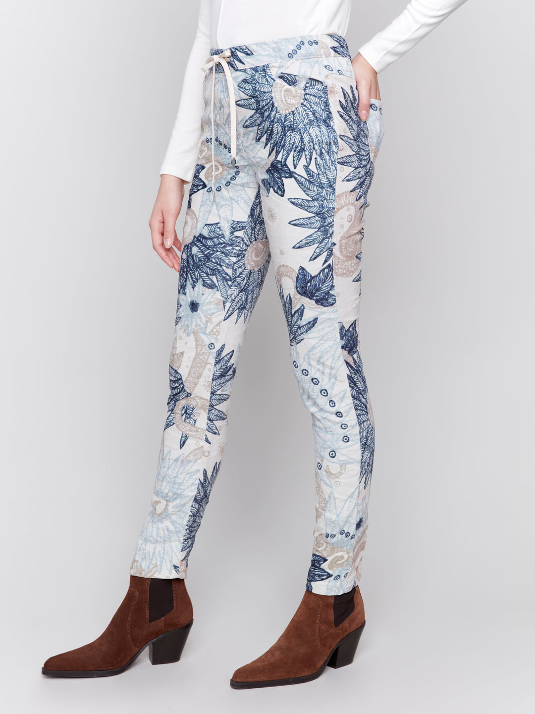 Printed Suede Crinkle Jogger