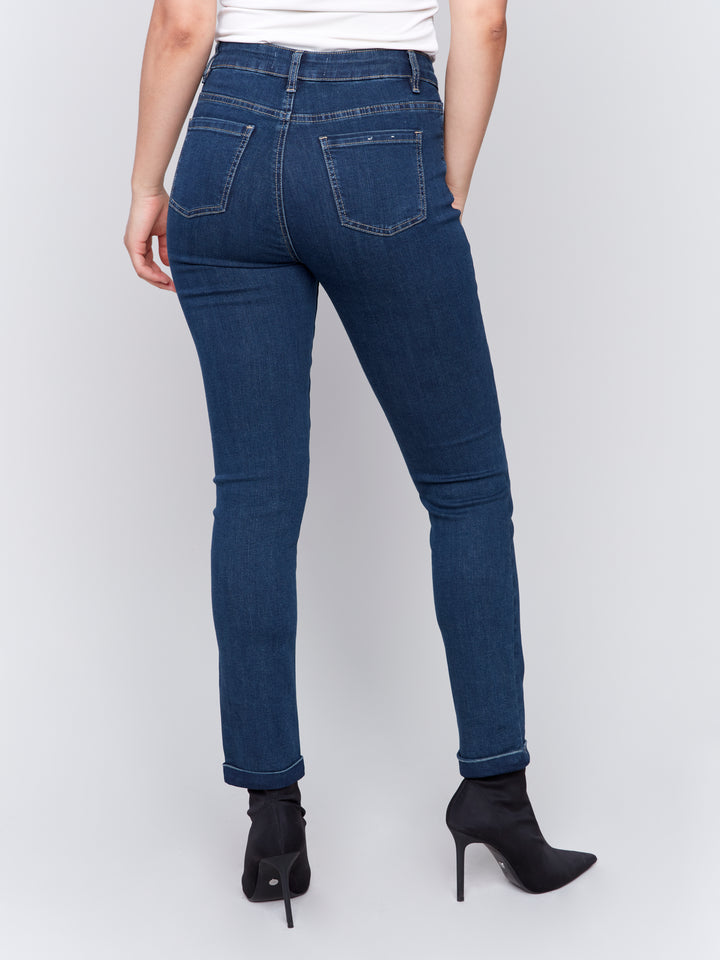 Denim Jeans With Cuff Hem