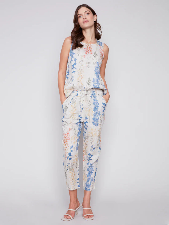 Garden Print Linen Pant